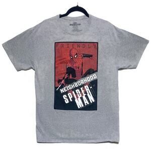 Friendly Neighborhood Spiderman T Shirt Men's Large Grey Short Sleeve by Marvel